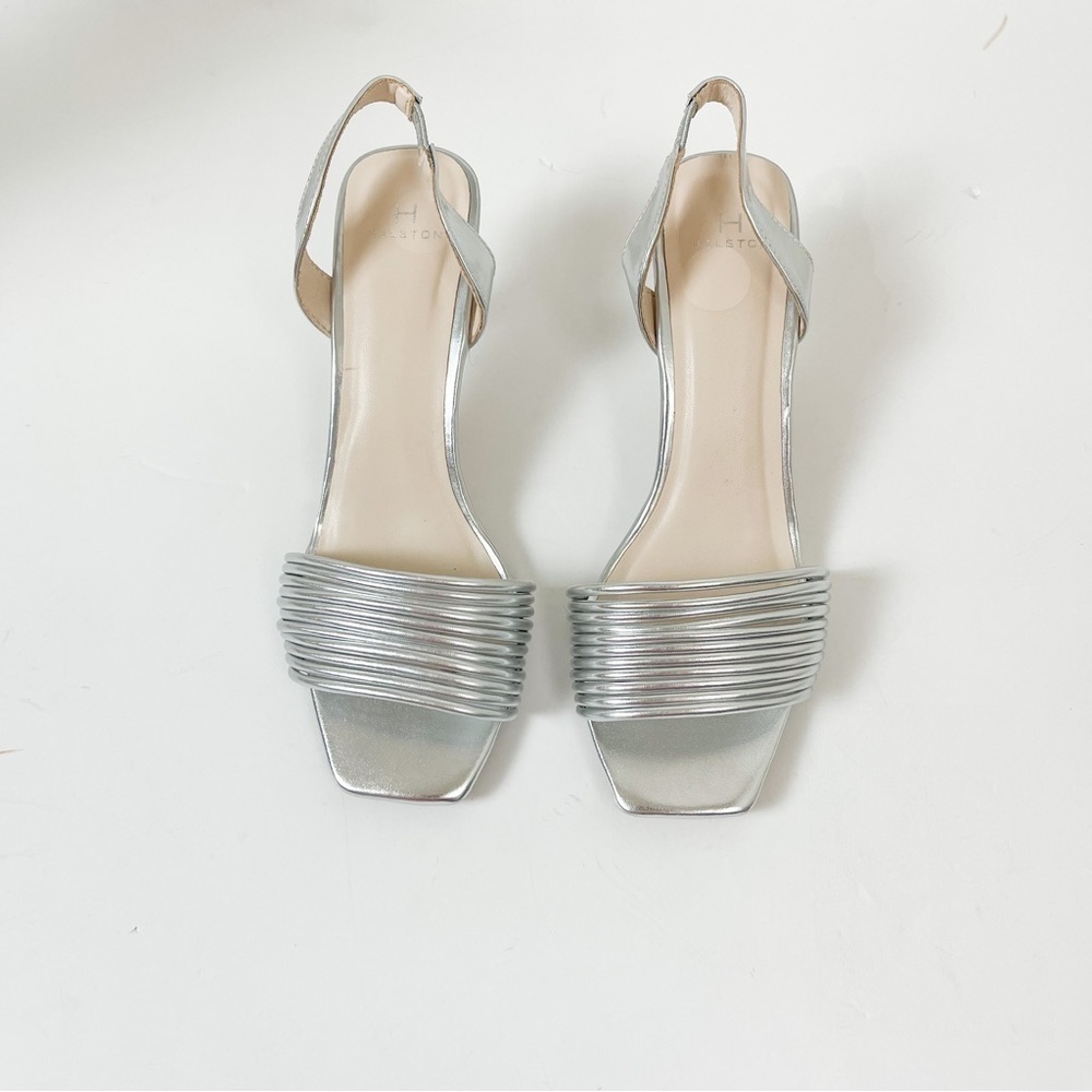 H HALSTON Hong Kong Sling Back Strappy Heel Sandals size 7 1/2
